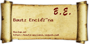 Bautz Enciána névjegykártya